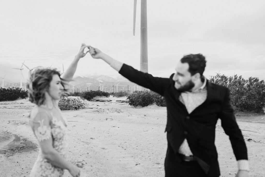 Lindsay and Joels bohemian engagement at Moorten botanical gardens and the palm springs windmills by Kadi Tobin Photography a Palm Springs Wedding Photographer