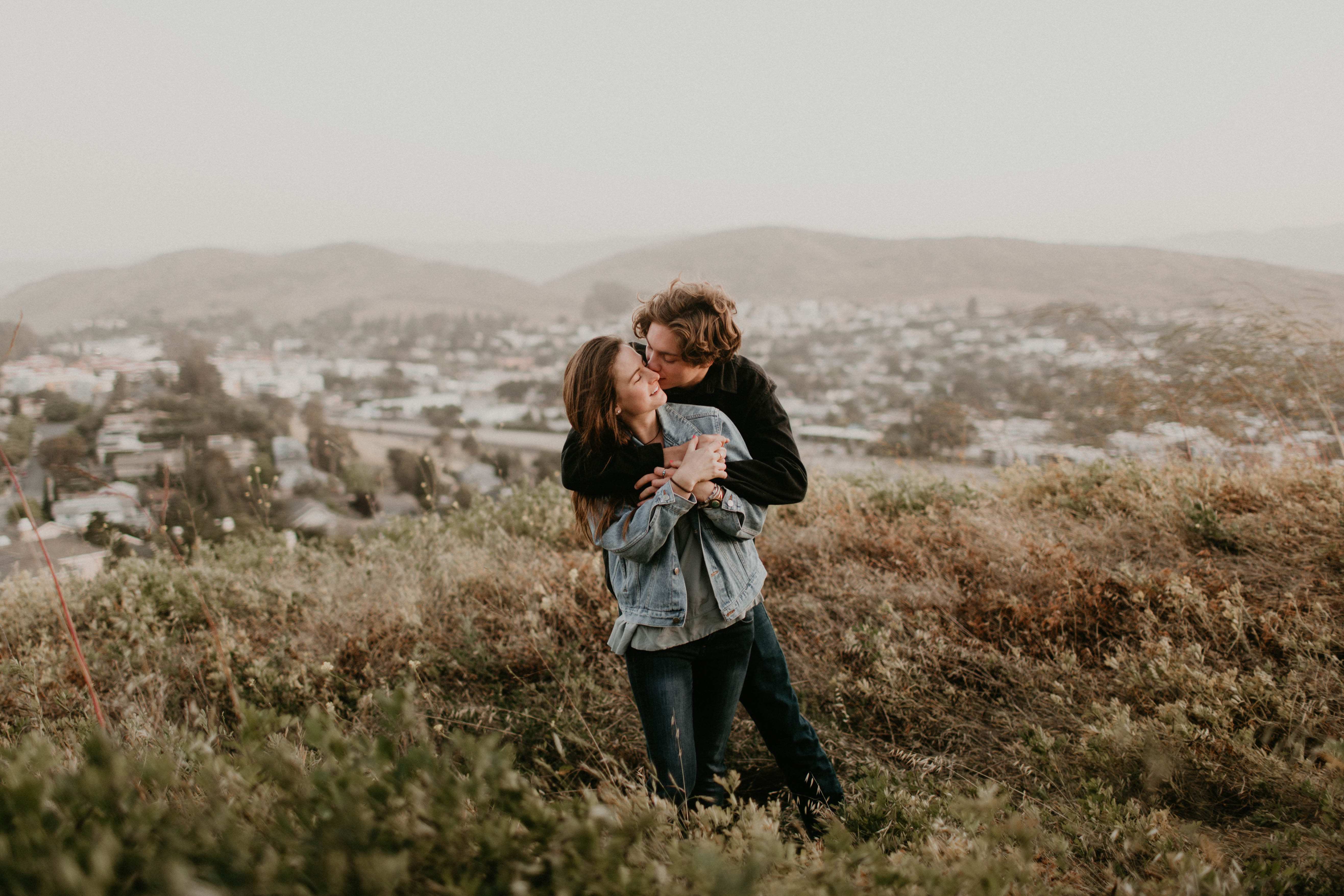Wild and free engagement at Terrace Hill, in the Central Coast of California San Luis Obispo California Wedding Photographer