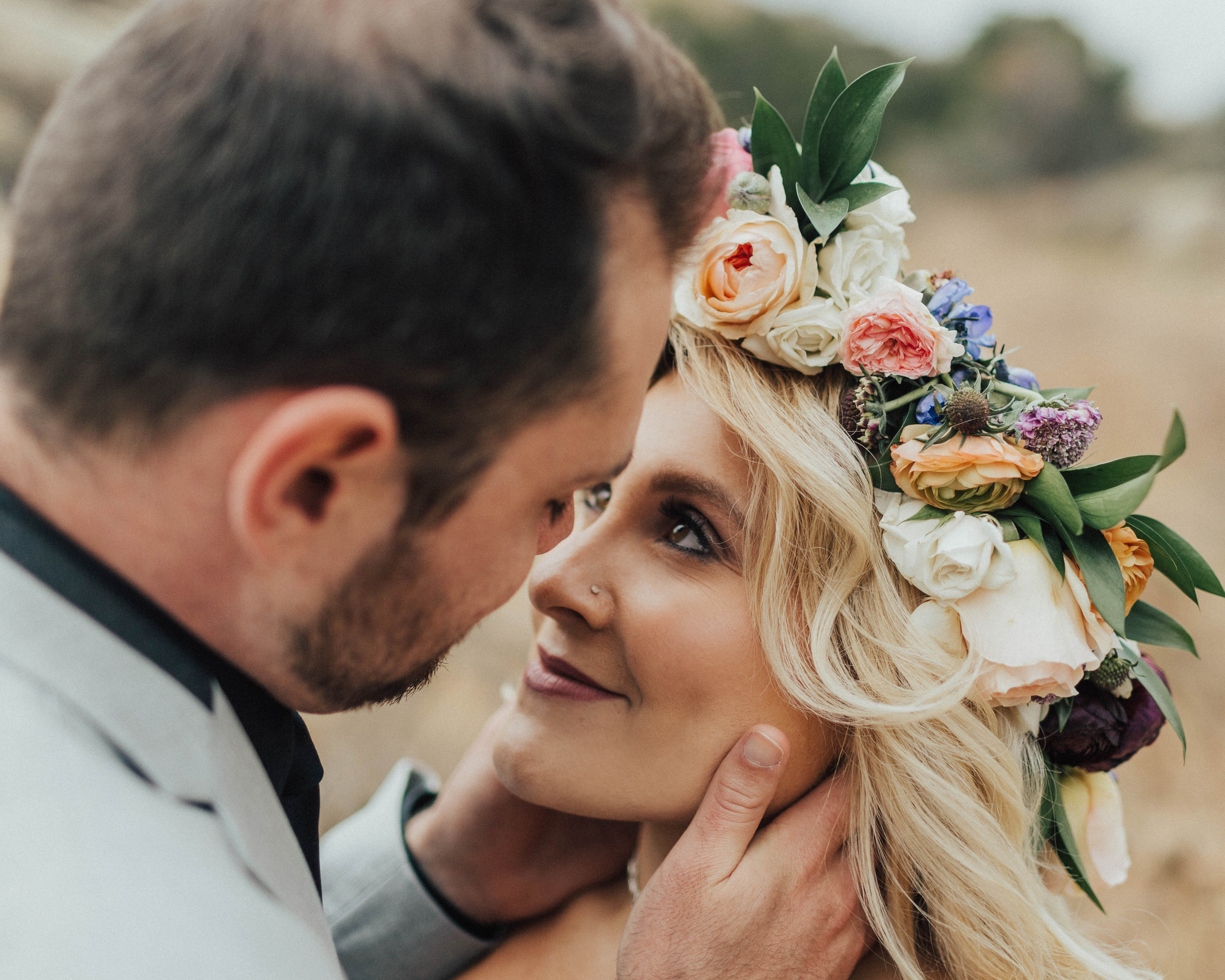 A colorful greenhouse wedding at the five crowns in Corona Del Mar and Crystal cove, California