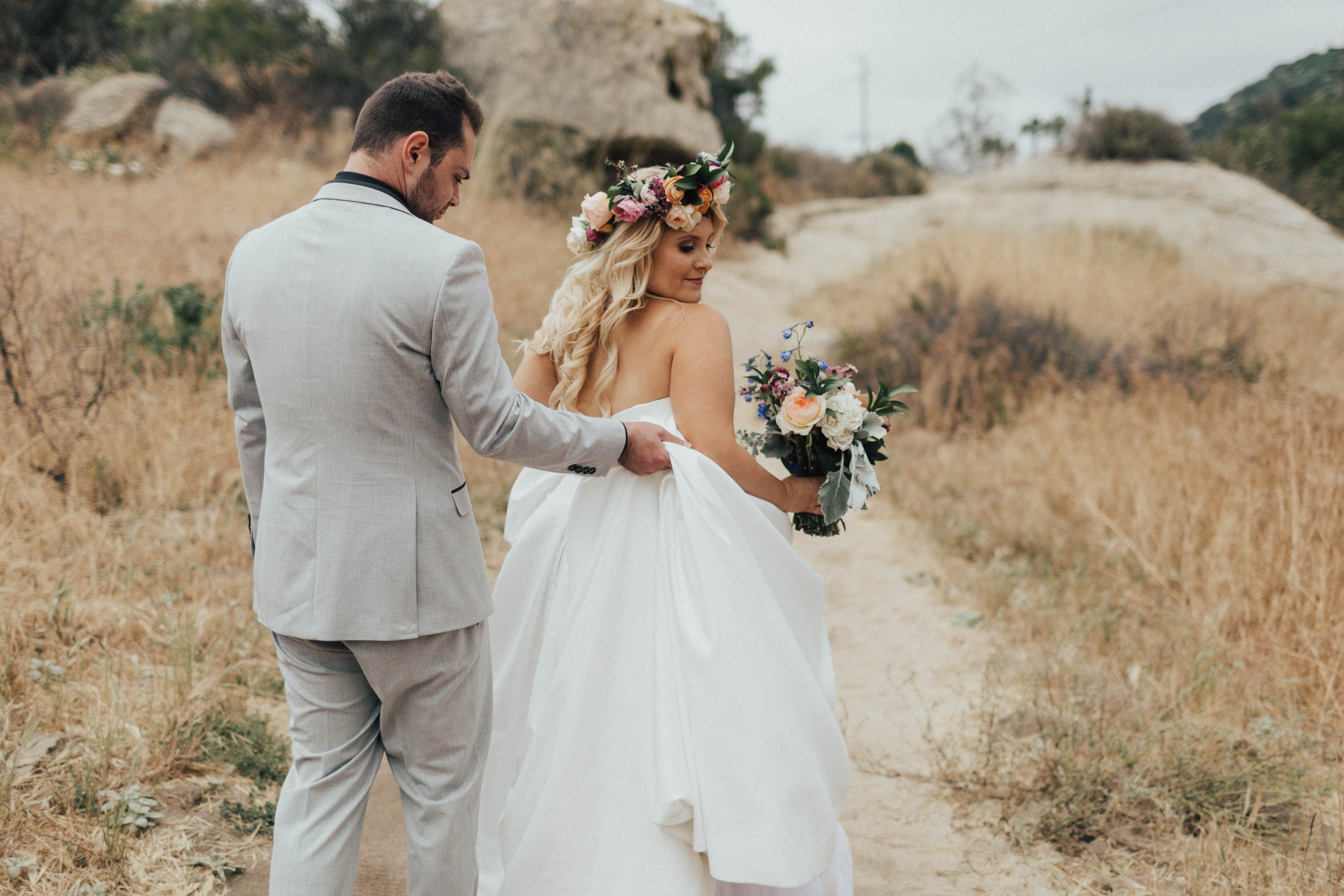 A colorful greenhouse wedding at the five crowns in Corona Del Mar and Crystal cove, California