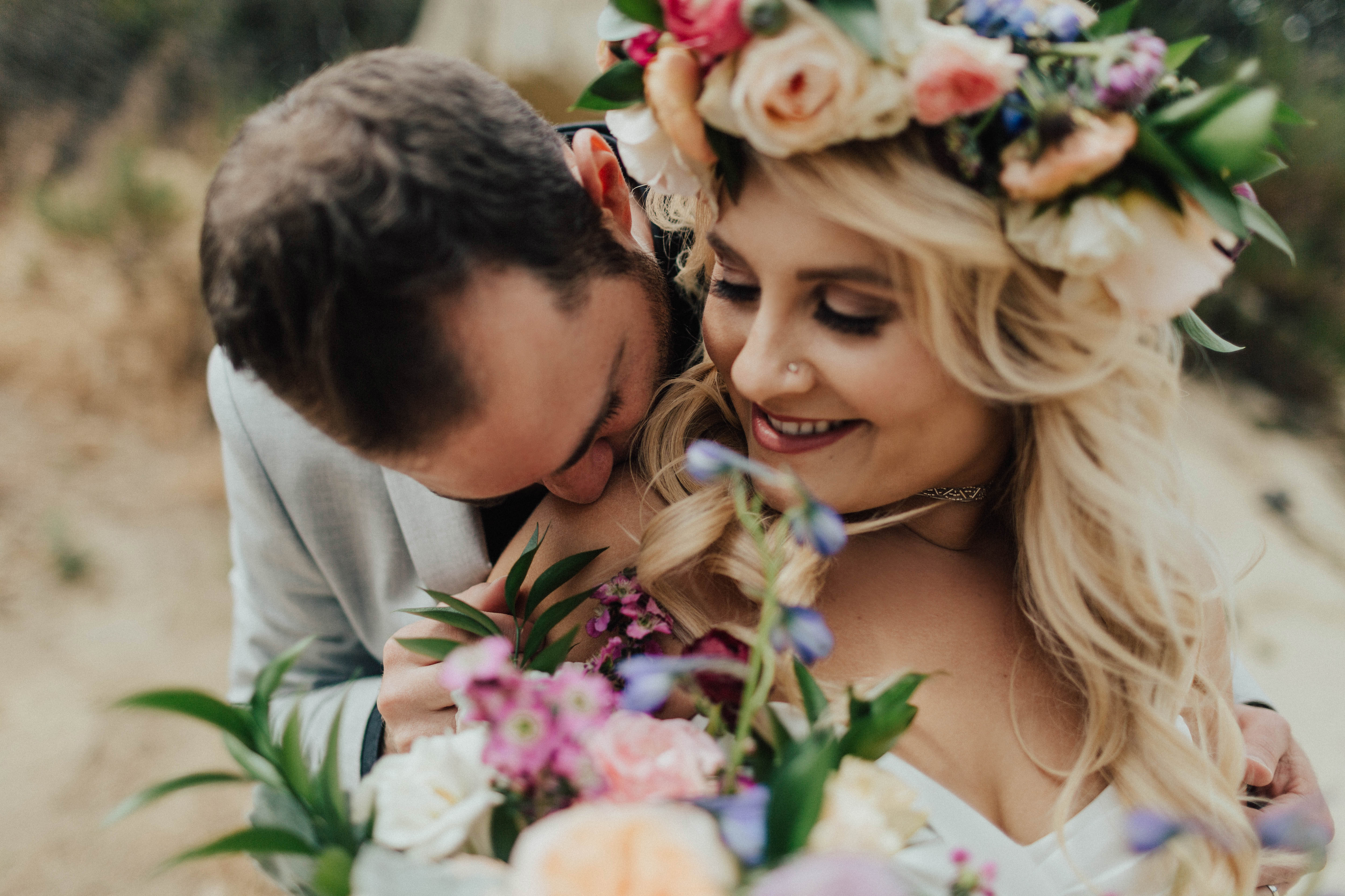 A colorful greenhouse wedding at the five crowns in Corona Del Mar and Crystal cove, California