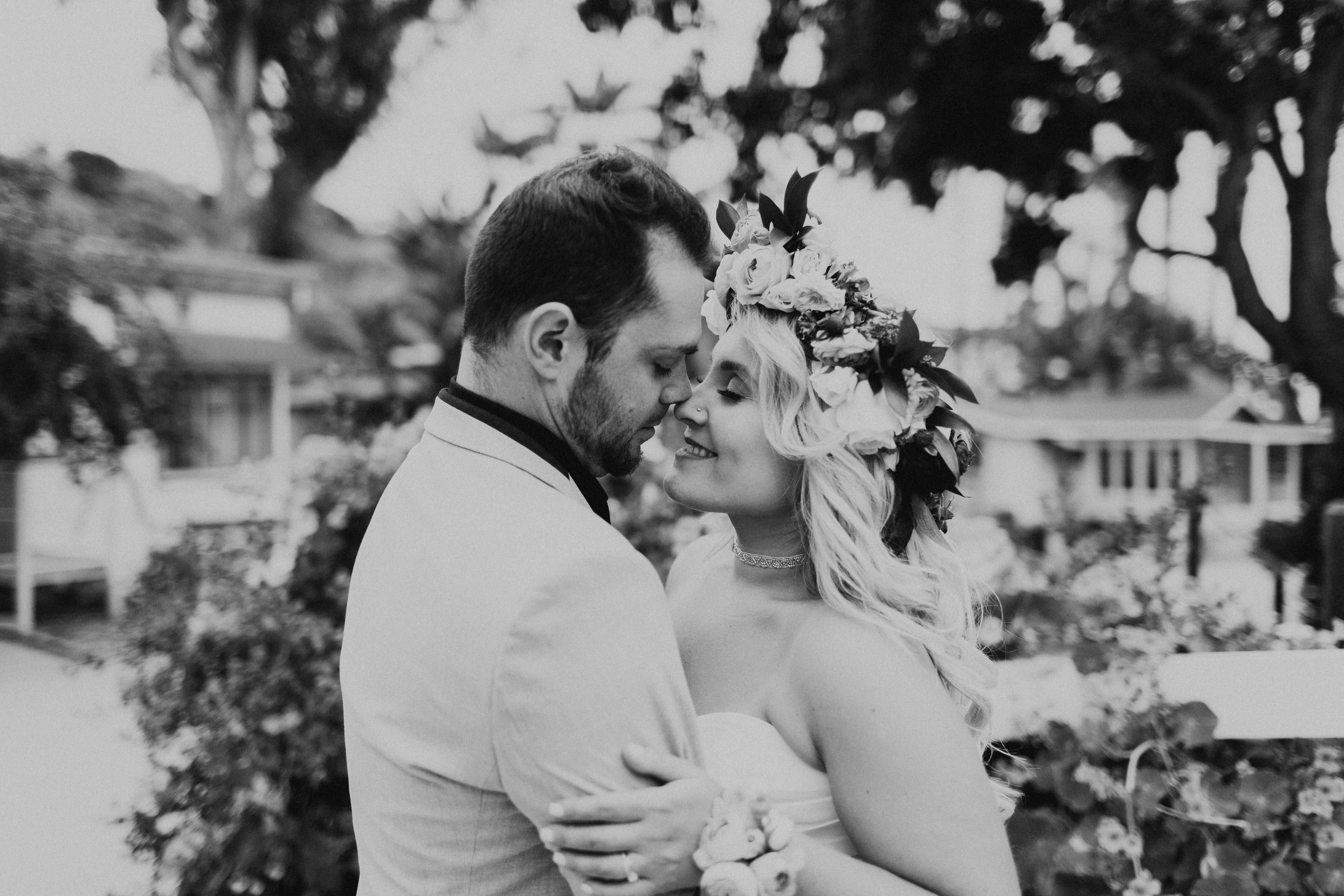 A colorful greenhouse wedding at the five crowns in Corona Del Mar and Crystal cove, California