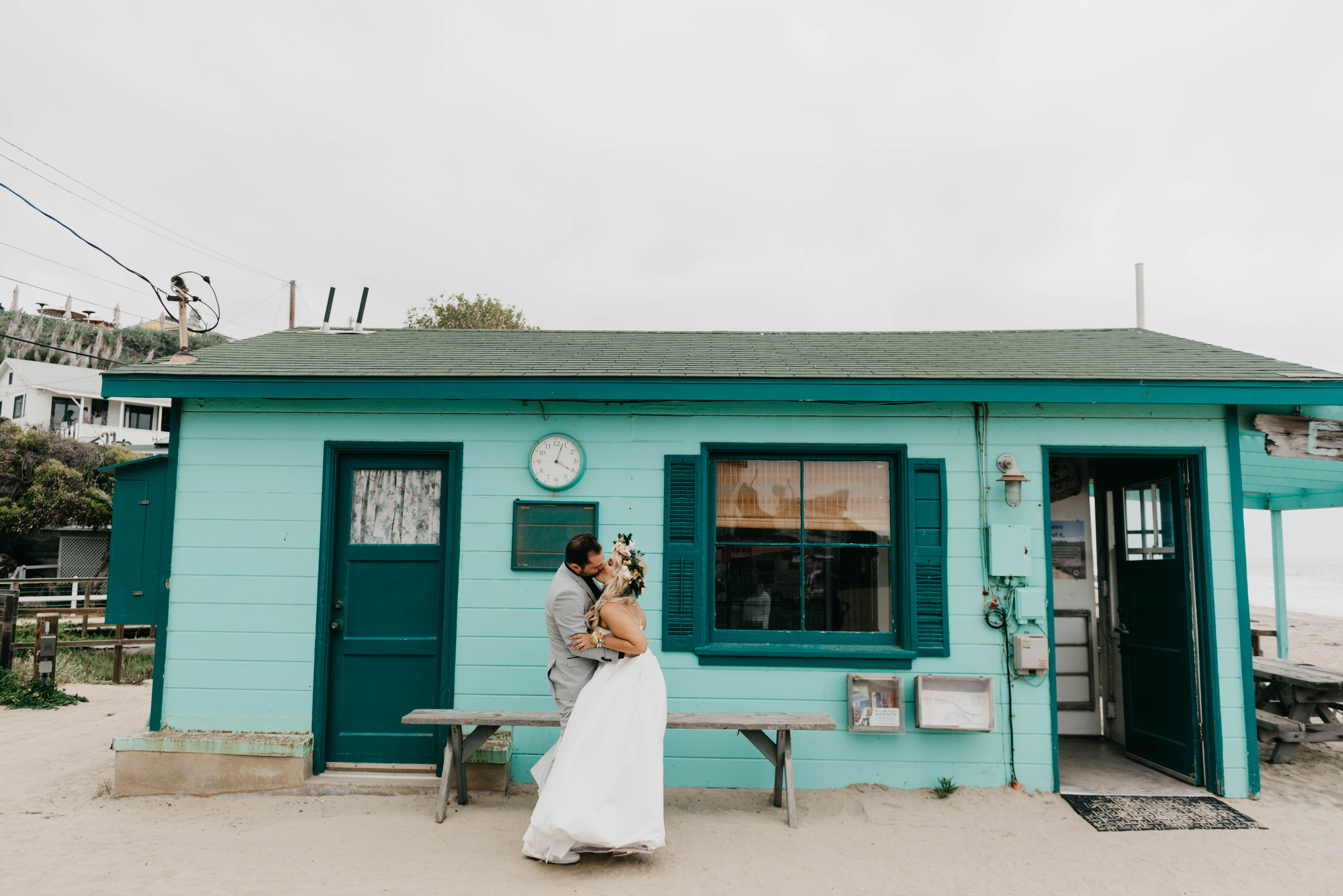 A colorful greenhouse wedding at the five crowns in Corona Del Mar and Crystal cove, California