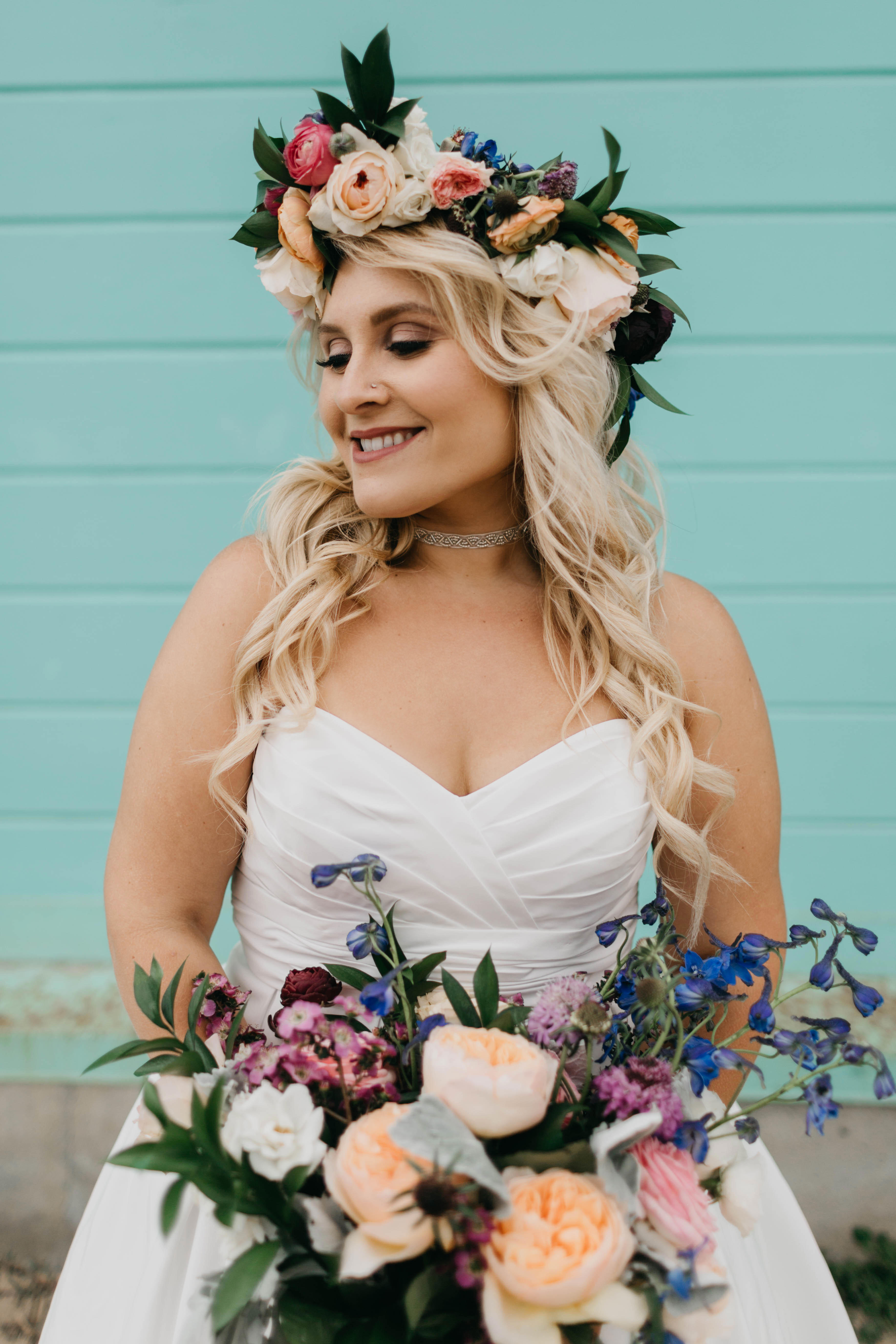 A colorful greenhouse wedding at the five crowns in Corona Del Mar and Crystal cove, California