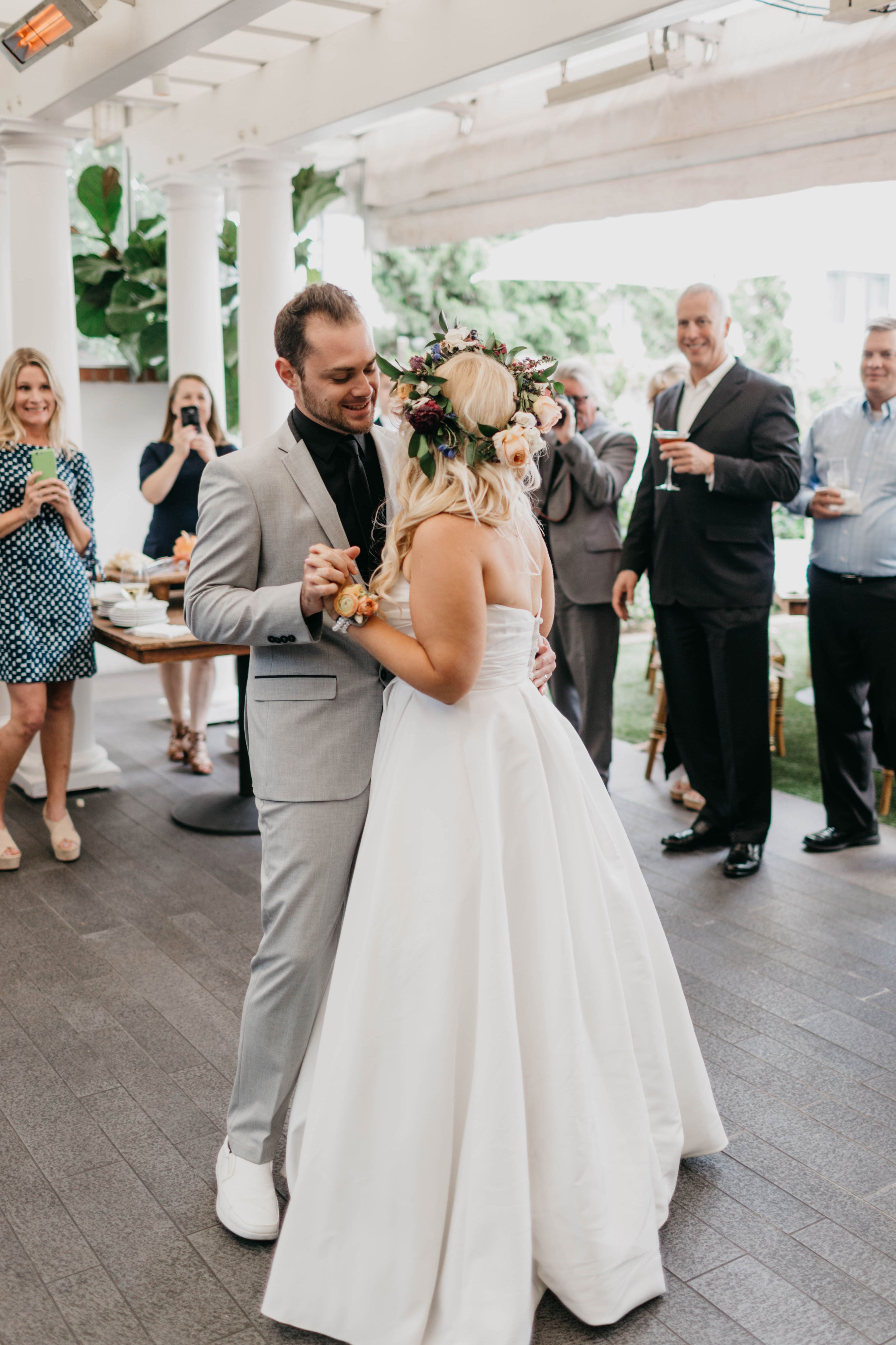 A colorful greenhouse wedding at the five crowns in Corona Del Mar and Crystal cove, California