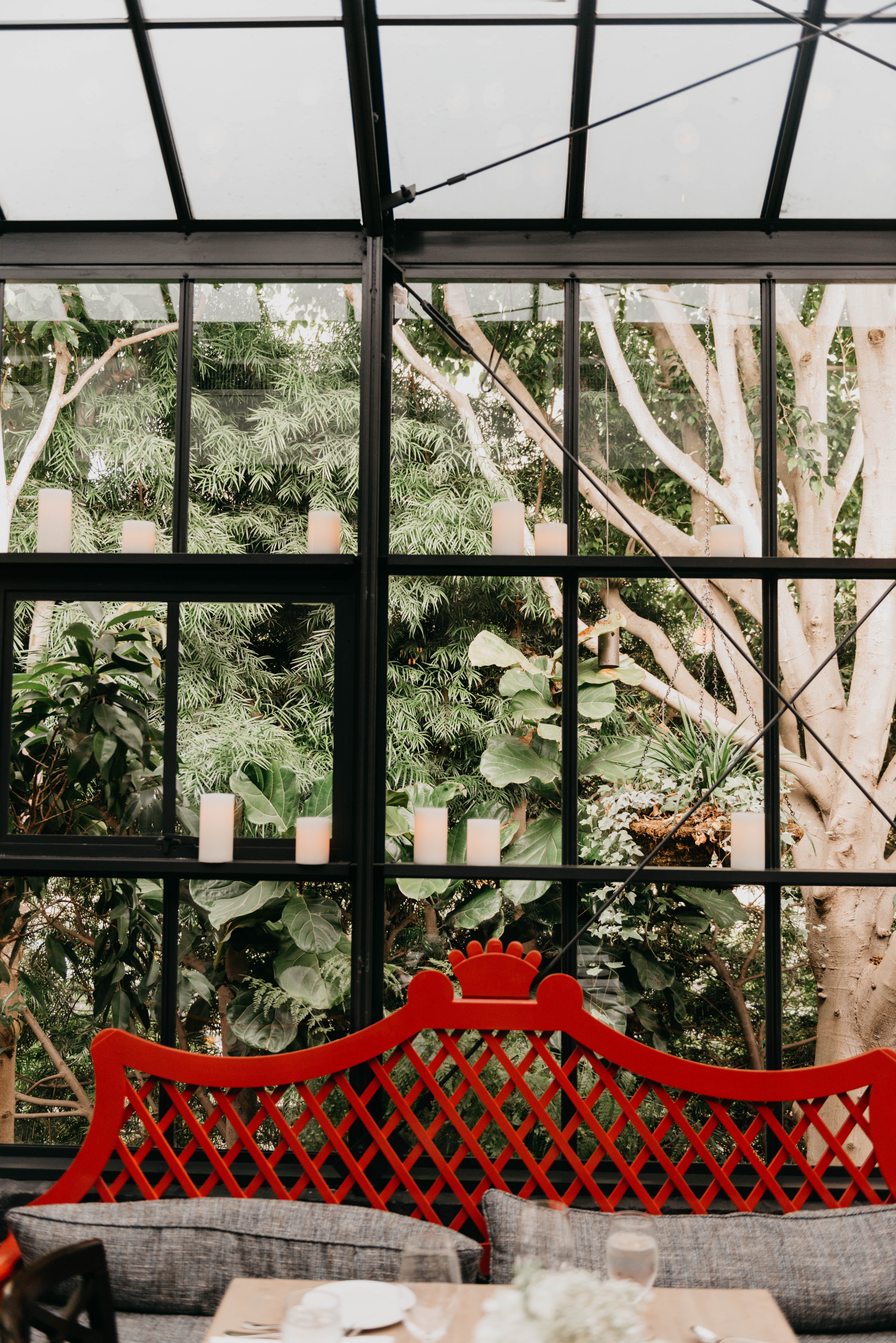 A colorful greenhouse wedding at the five crowns in Corona Del Mar and Crystal cove, California