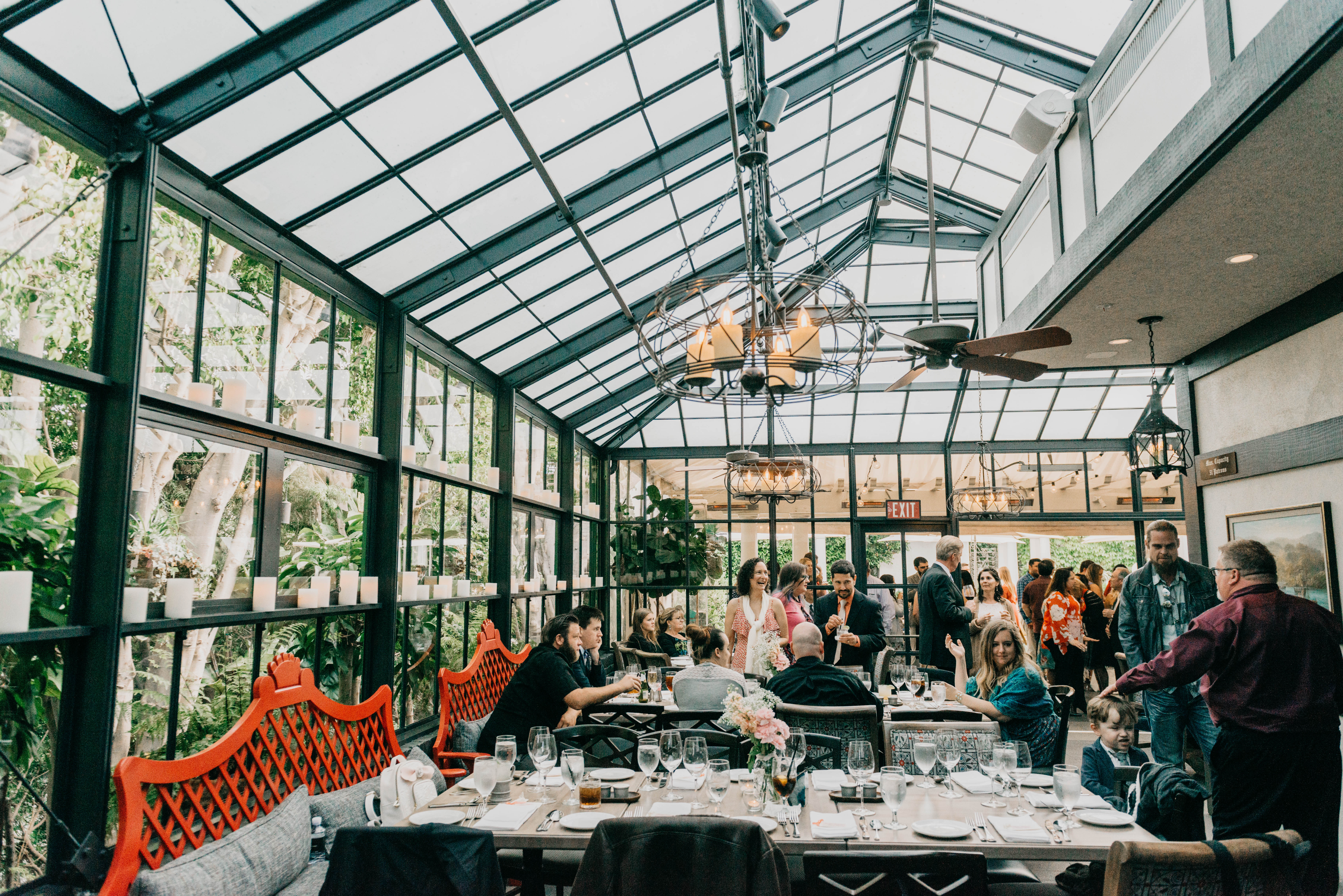 A colorful greenhouse wedding at the five crowns in Corona Del Mar and Crystal cove, California