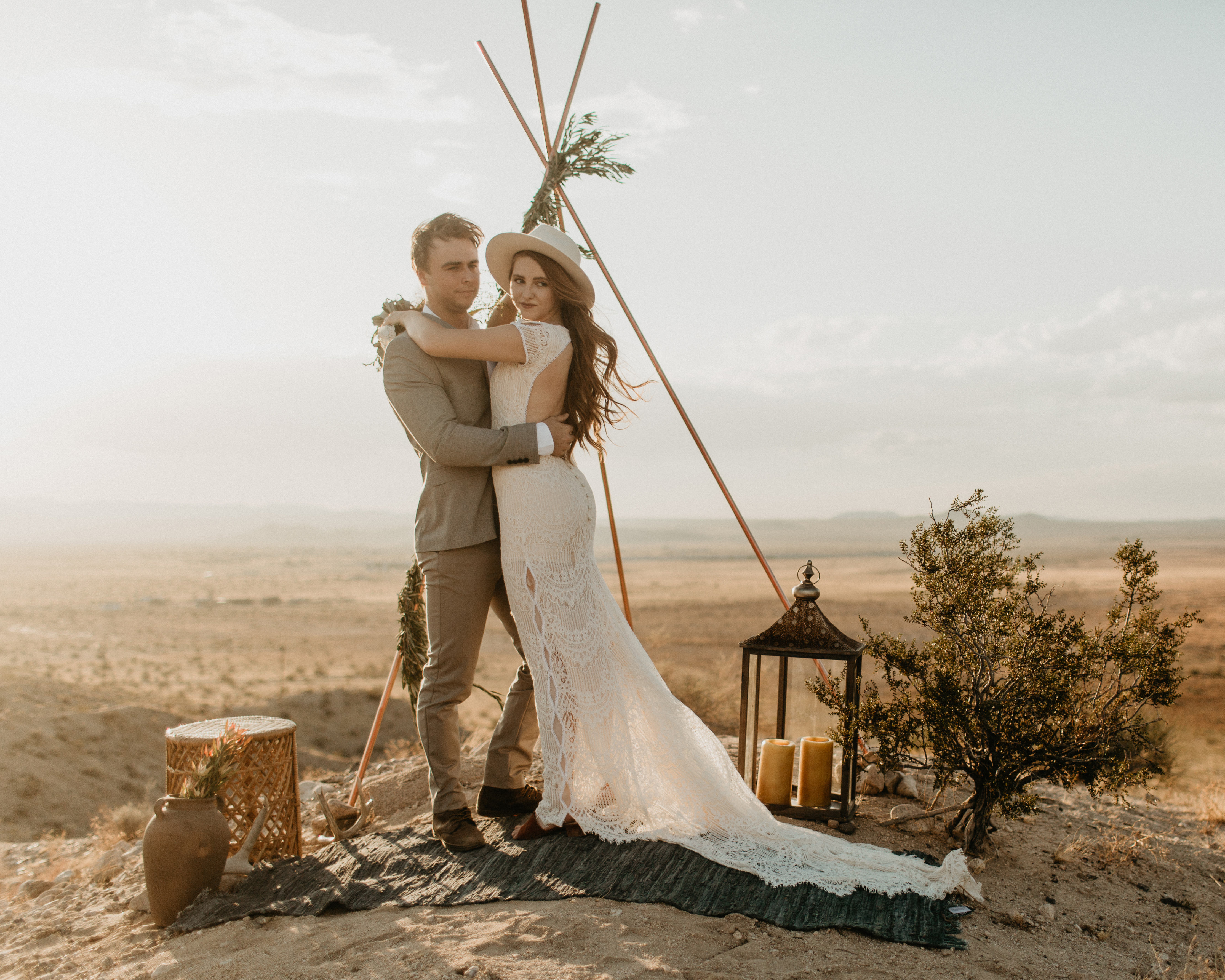 Western Bohemian wedding inspiration in Joshua Tree by Kadi Tobin