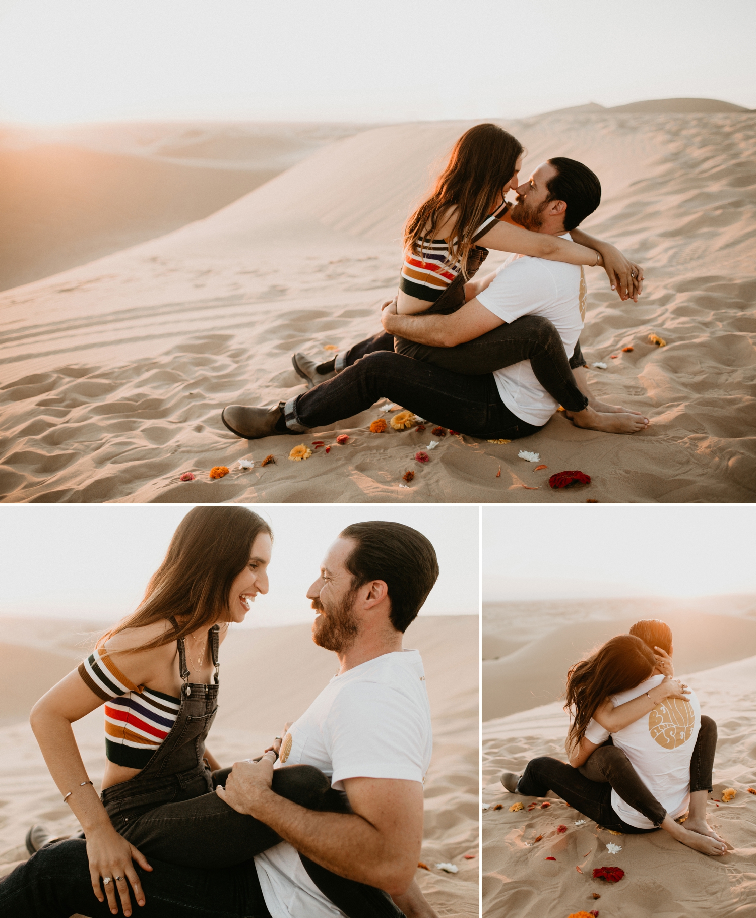 Unique and Bohemian adventurous engagement session on glamis san diego sand dunes