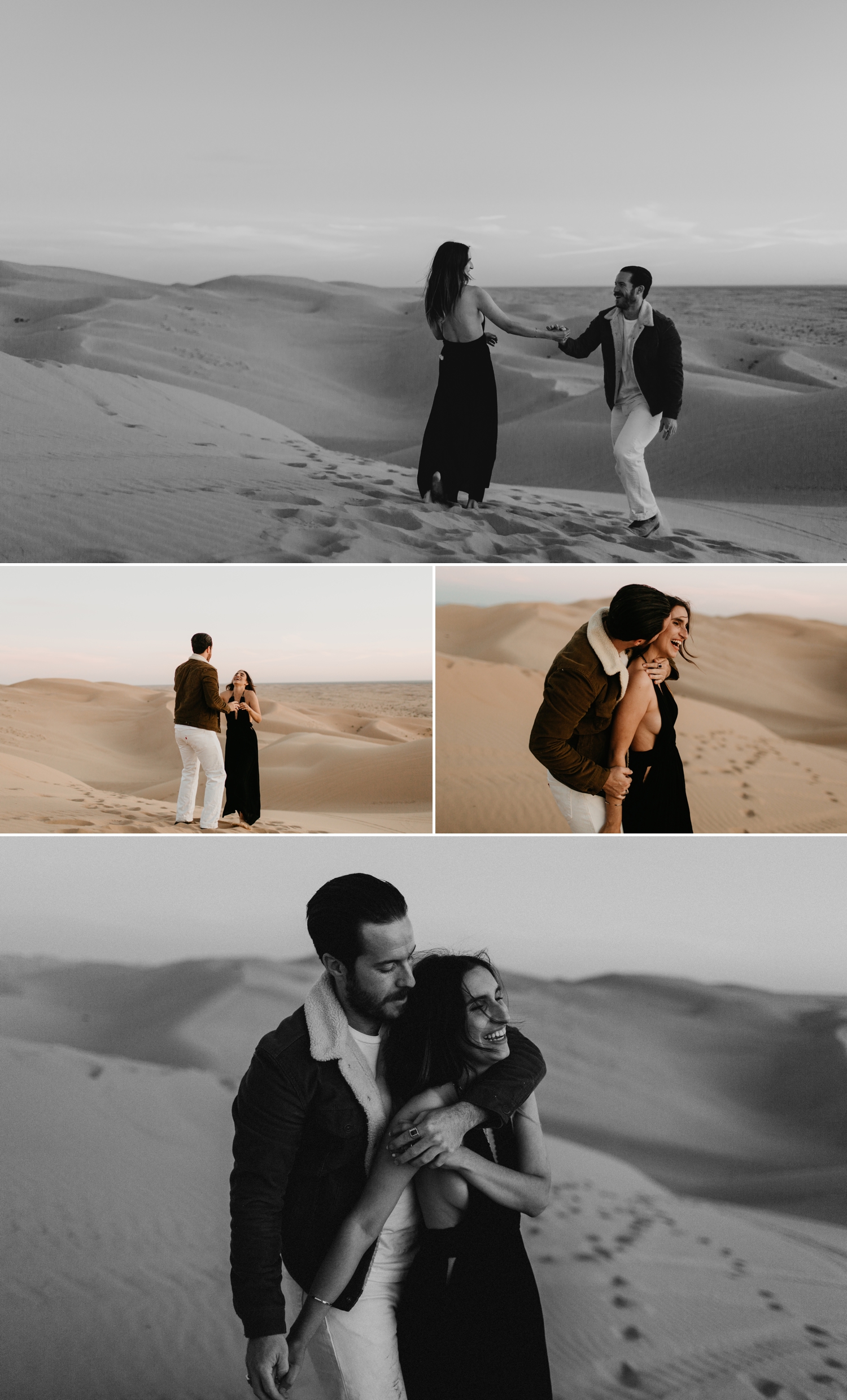 Unique and Bohemian adventurous engagement session on glamis san diego sand dunes