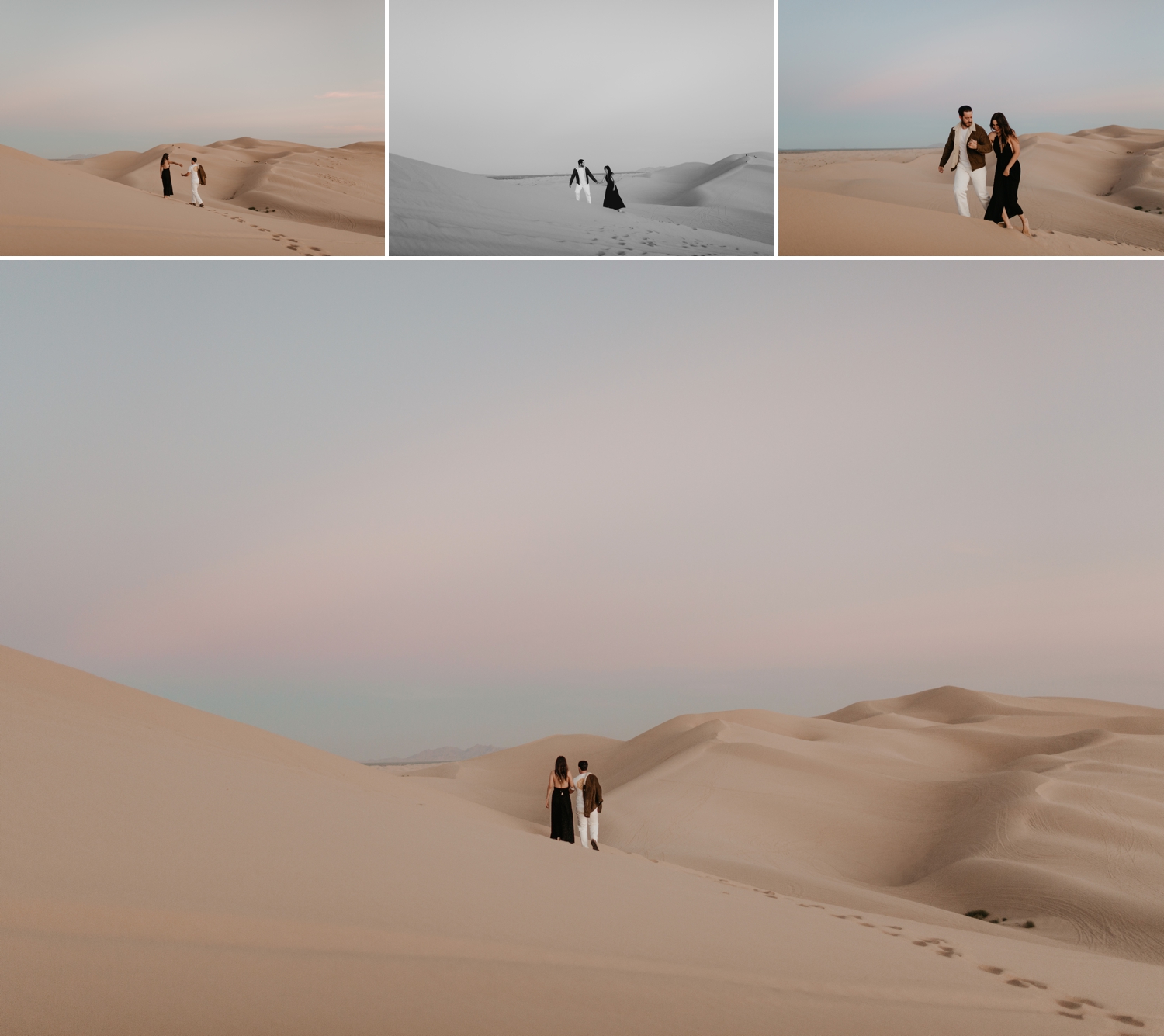 Unique and Bohemian adventurous engagement session on glamis san diego sand dunes