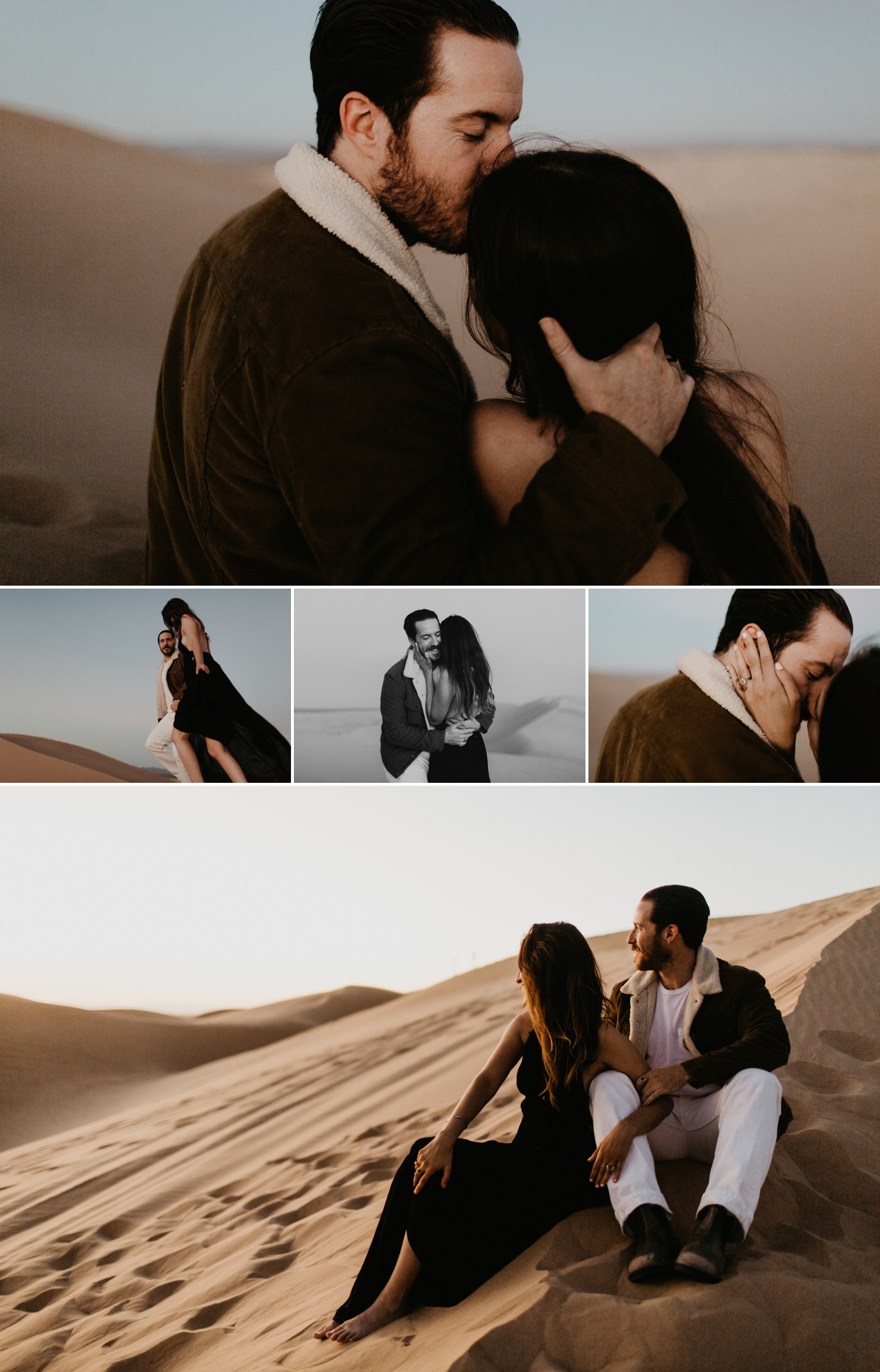 Unique and Bohemian adventurous engagement session on glamis san diego sand dunes