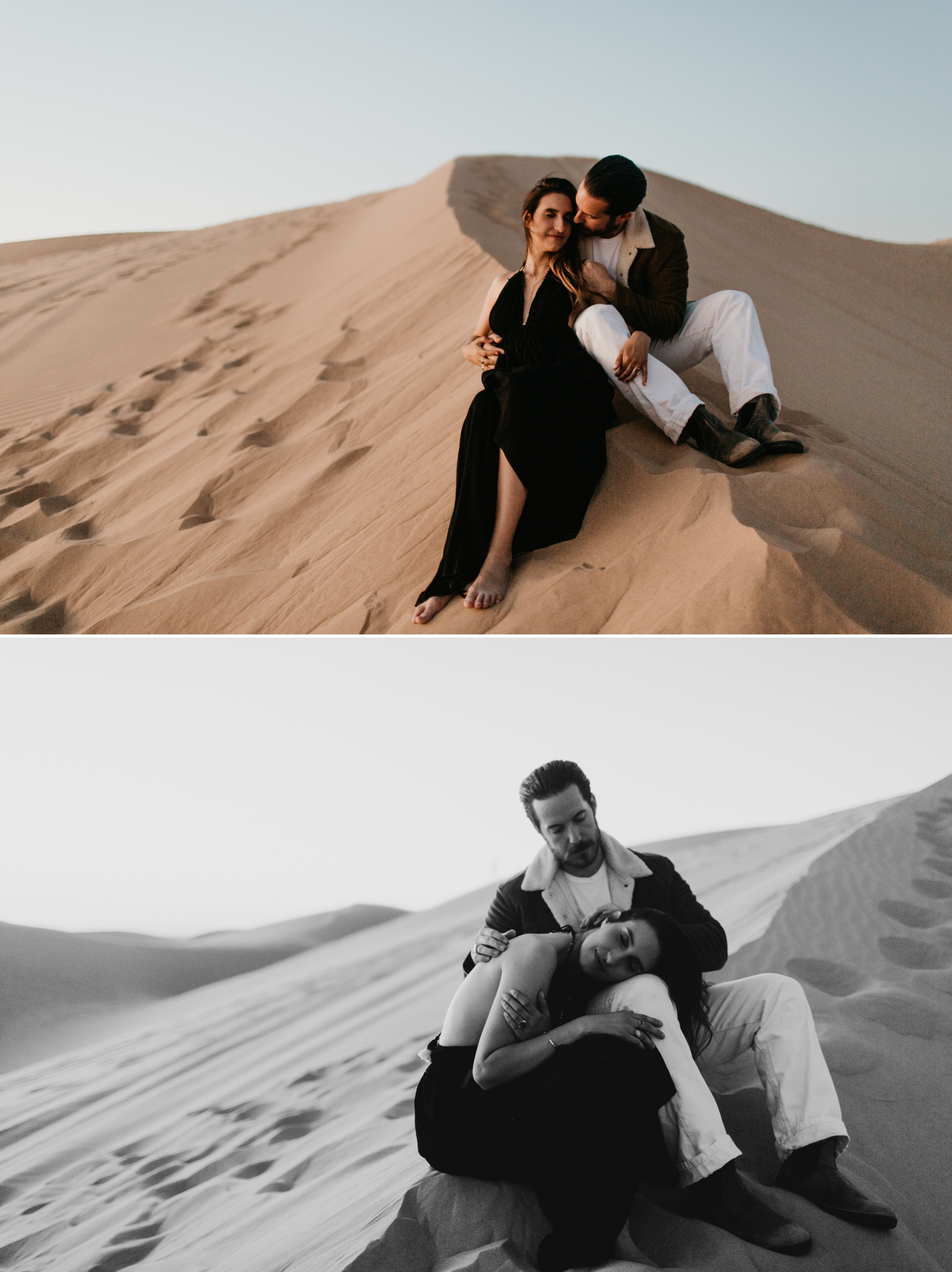 Unique and Bohemian adventurous engagement session on glamis san diego sand dunes