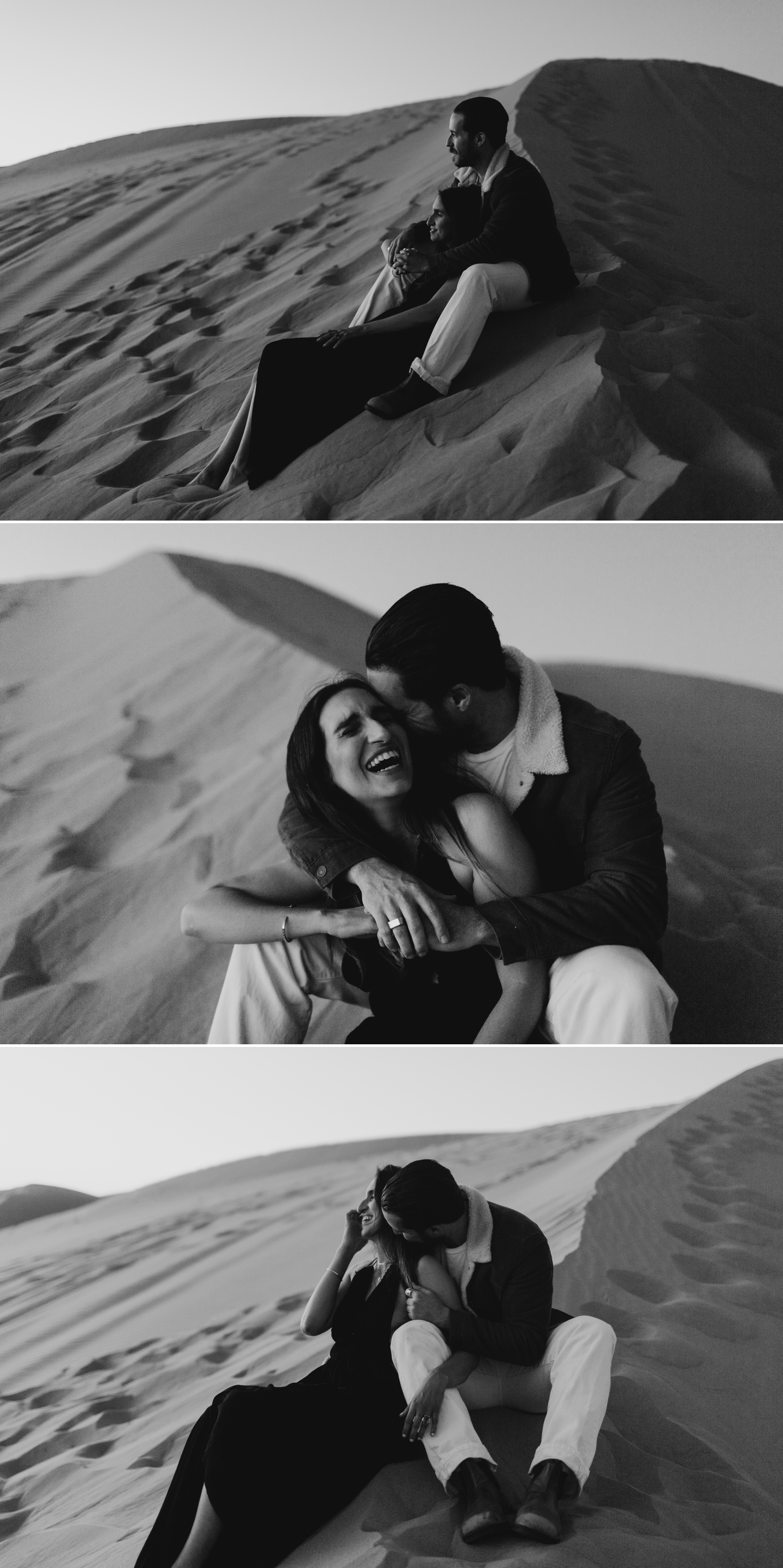 Unique and Bohemian adventurous engagement session on glamis san diego sand dunes