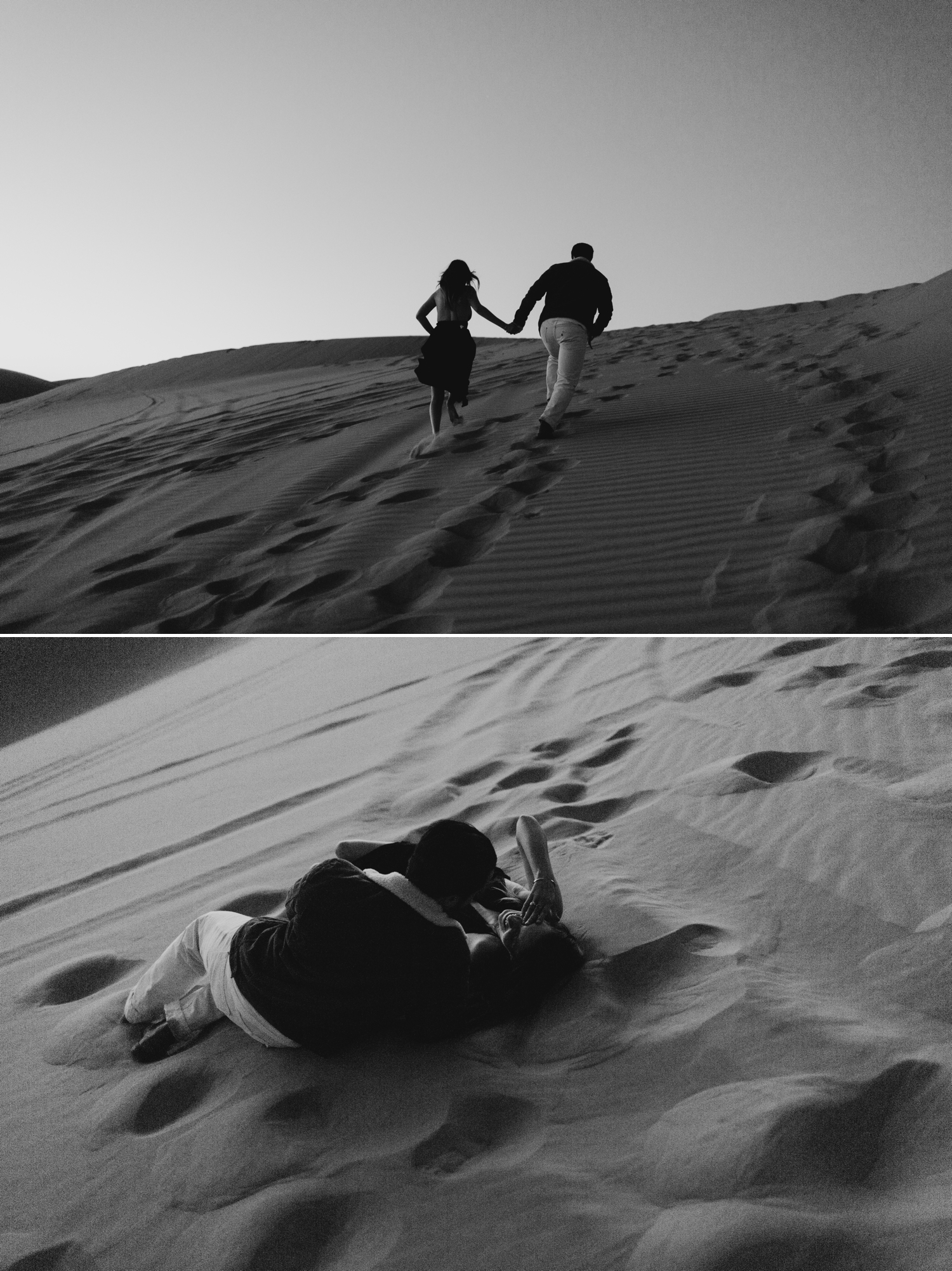 Unique and Bohemian adventurous engagement session on glamis san diego sand dunes