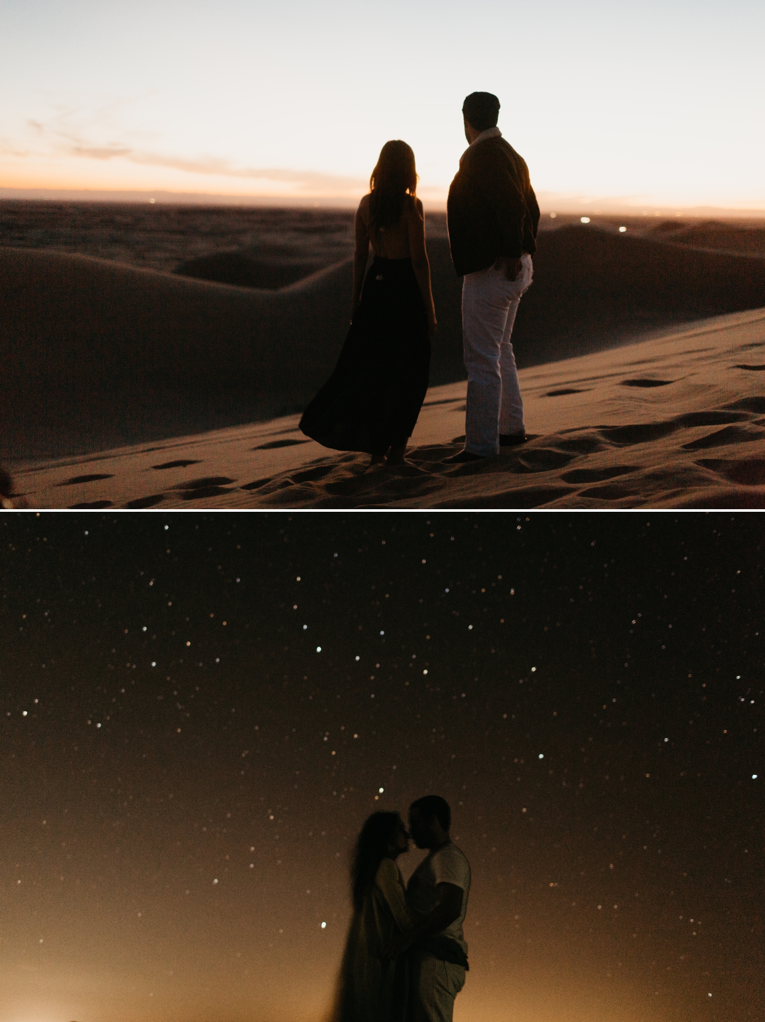 Unique and Bohemian adventurous engagement session on glamis san diego sand dunes