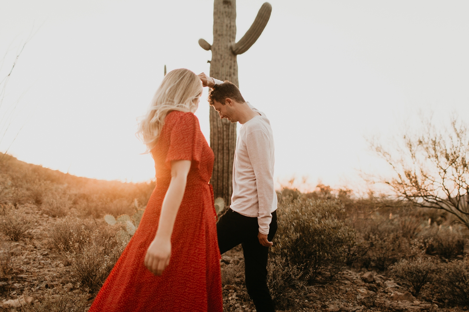 Tucson Arizona Saguaro National Park Engagement Session