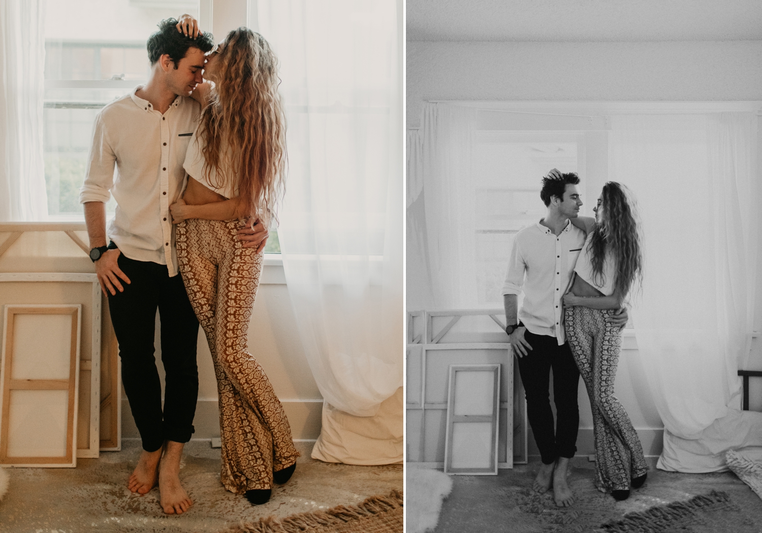 A In home engagement session in los angeles by Kadi Tobin, a los angeles wedding photographer