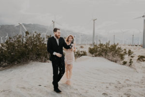Lindsay and Joels bohemian engagement at Moorten botanical gardens and the palm springs windmills by Kadi Tobin Photography a Palm Springs Wedding Photographer