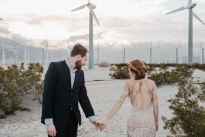 Lindsay and Joels bohemian engagement at Moorten botanical gardens and the palm springs windmills by Kadi Tobin Photography a Palm Springs Wedding Photographer