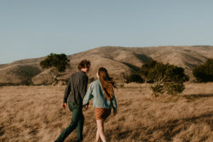 Wild and free engagement at Terrace Hill, in the Central Coast of California San Luis Obispo California Wedding Photographer