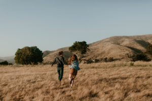 Wild and free engagement at Terrace Hill, in the Central Coast of California San Luis Obispo California Wedding Photographer