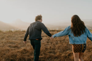 Wild and free engagement at Terrace Hill, in the Central Coast of California San Luis Obispo California Wedding Photographer