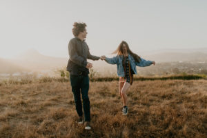 Wild and free engagement at Terrace Hill, in the Central Coast of California San Luis Obispo California Wedding Photographer