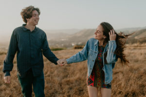 Wild and free engagement at Terrace Hill, in the Central Coast of California San Luis Obispo California Wedding Photographer