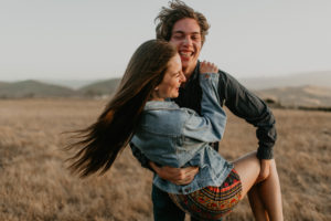 Wild and free engagement at Terrace Hill, in the Central Coast of California San Luis Obispo California Wedding Photographer