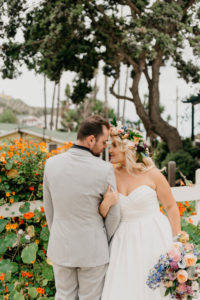 A colorful greenhouse wedding at the five crowns in Corona Del Mar and Crystal cove, California