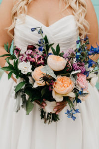A colorful greenhouse wedding at the five crowns in Corona Del Mar and Crystal cove, California