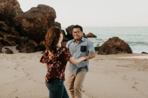 A dreamy sunrise malibu elopement at el matador beach