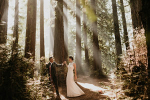 A wedding amongst the redwoods in Santa Cruz at Roaring Camp weddings by Santa Cruz wedding photographer Kadi Tobin