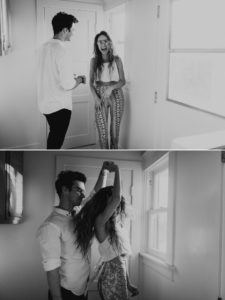 A In home engagement session in los angeles by Kadi Tobin, a los angeles wedding photographer
