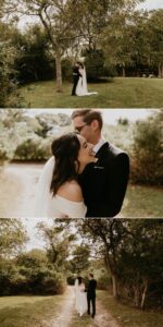 A bride and groom at their wedding in the hamptons